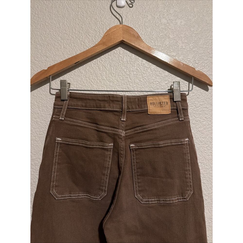 Hollister Ultra High Rise Dad Jeans 90s Y2k Cargo Brown Grunge Sz 0 24 x 31 - Picture 5 of 6